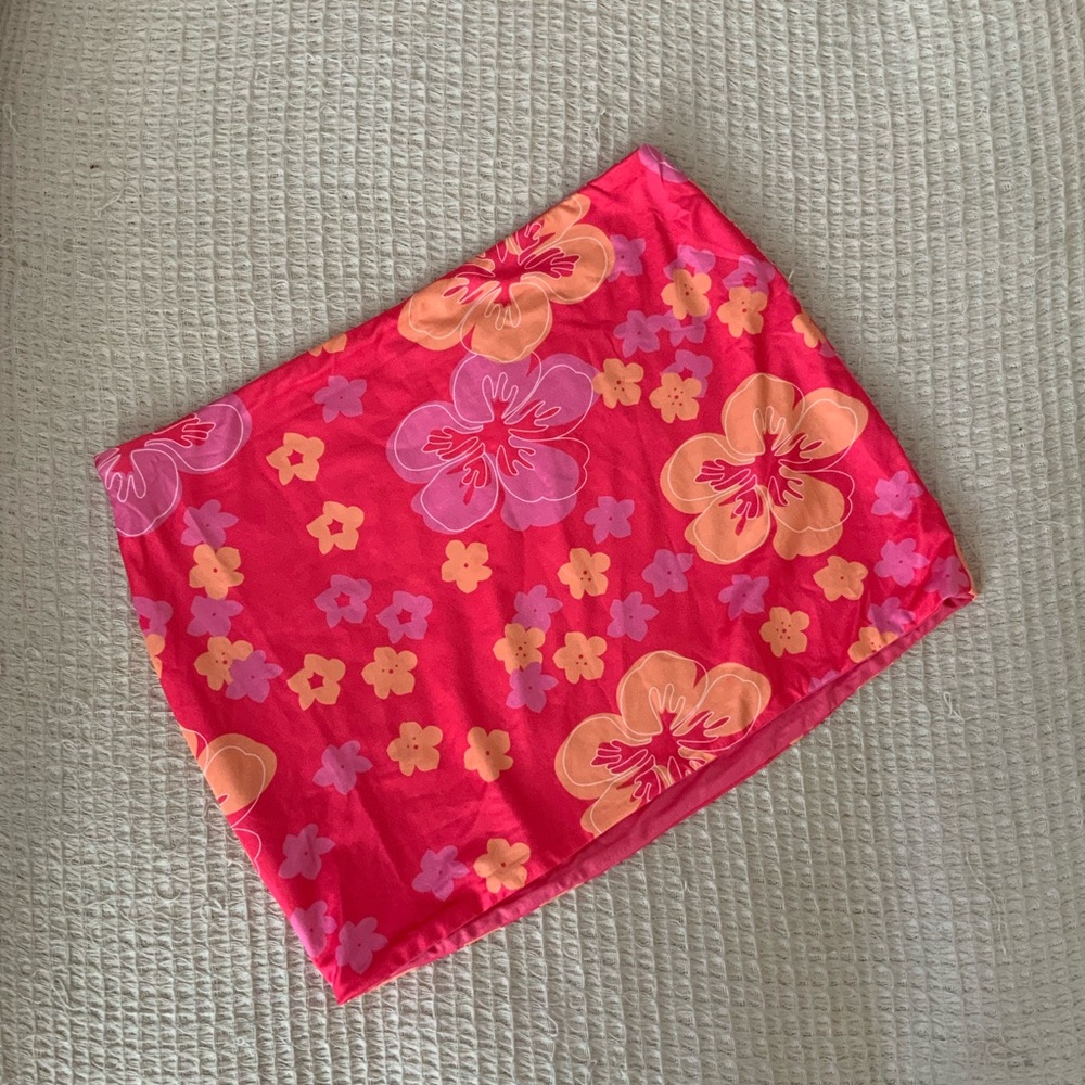 Princess Polly Pink Floral Y2K Mini Skirt Vintage Retro Tropical Hawaiian